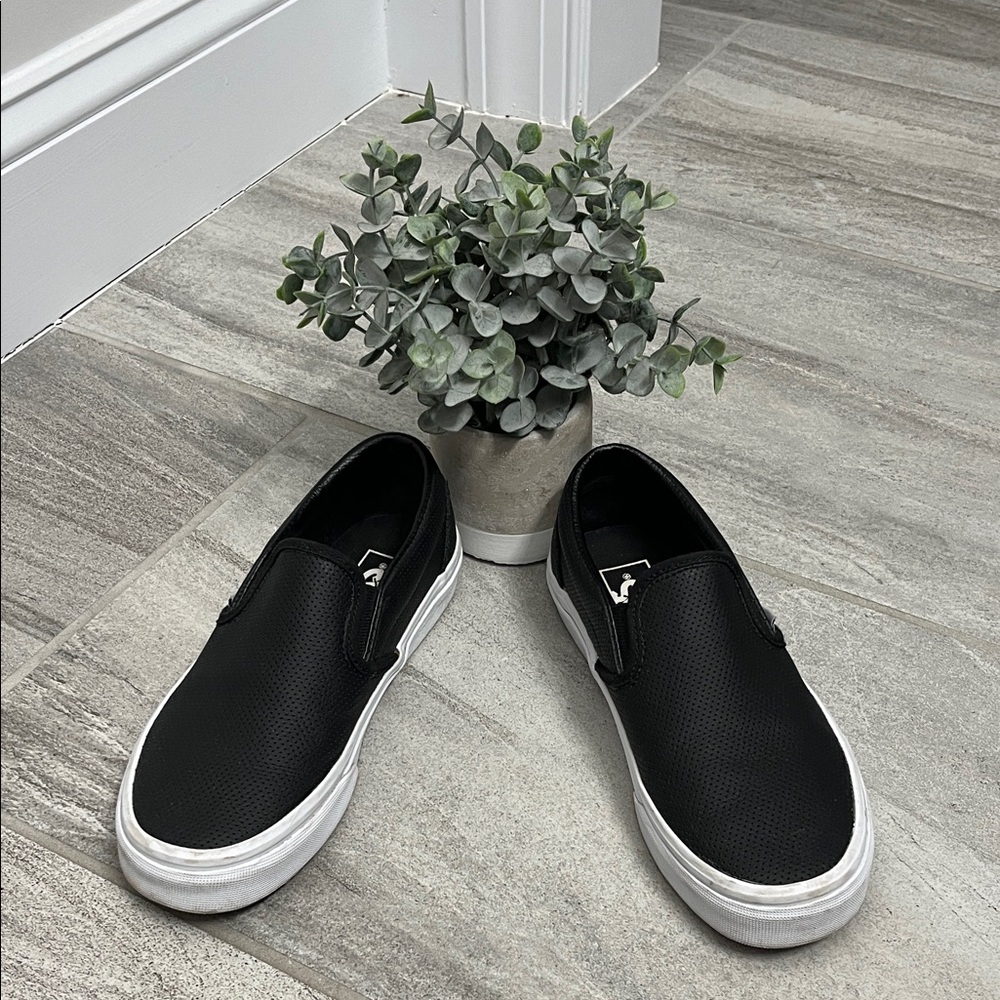 Vans black loafers
